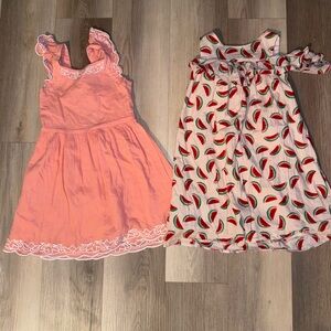 Janie and Jack peach and Watermelon Kids Dresses